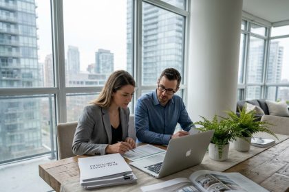 couple discutant des options de financement immobilier