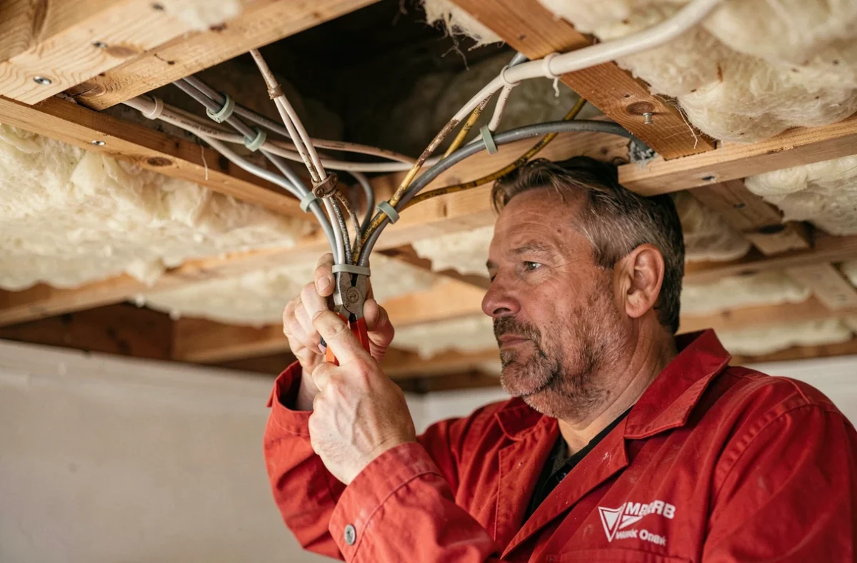Élec Renov 76 spécialiste remplaçant une ancienne installation électrique dans une maison des années 70 en Seine-Maritime