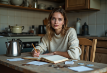 Gérer son budget sans argent : astuces et conseils pour s’en sortir Femme réfléchissant à ses finances à la maison