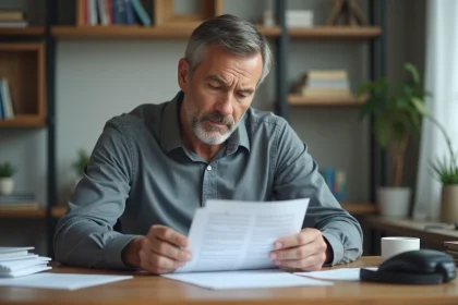 Homme d age moyen travaillant dans un bureau moderne