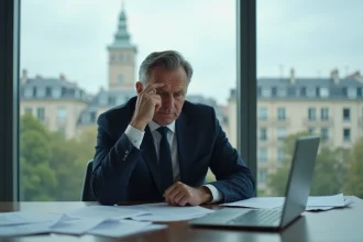 Manager d affaires seul au bureau à Paris