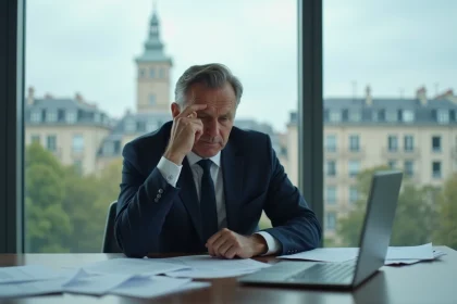 Manager d affaires seul au bureau à Paris