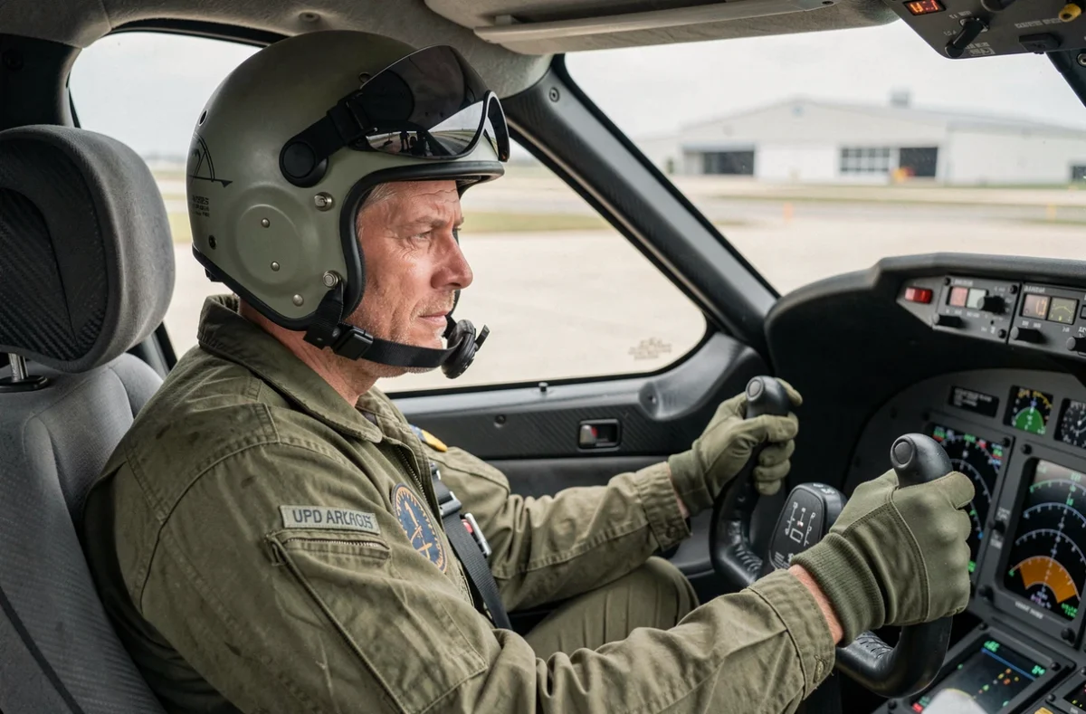 Pilote de chasse dans le cockpit d'un avion de combat moderne avec des instruments numériques avancés